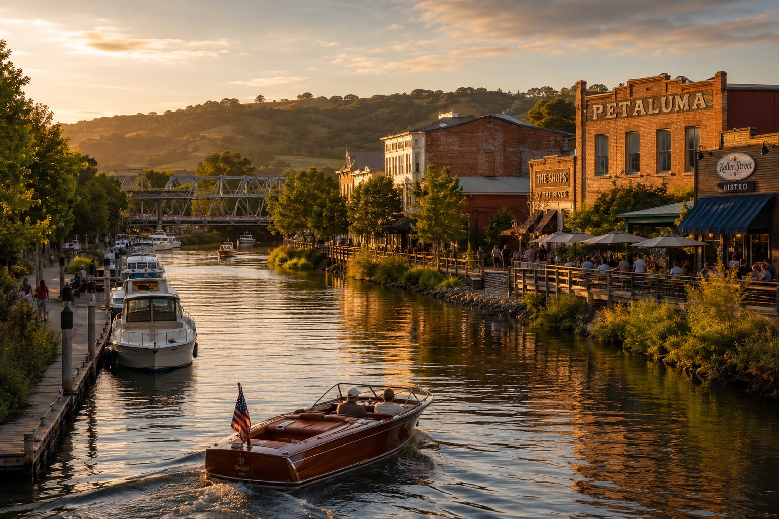 Petaluma River at golden hour