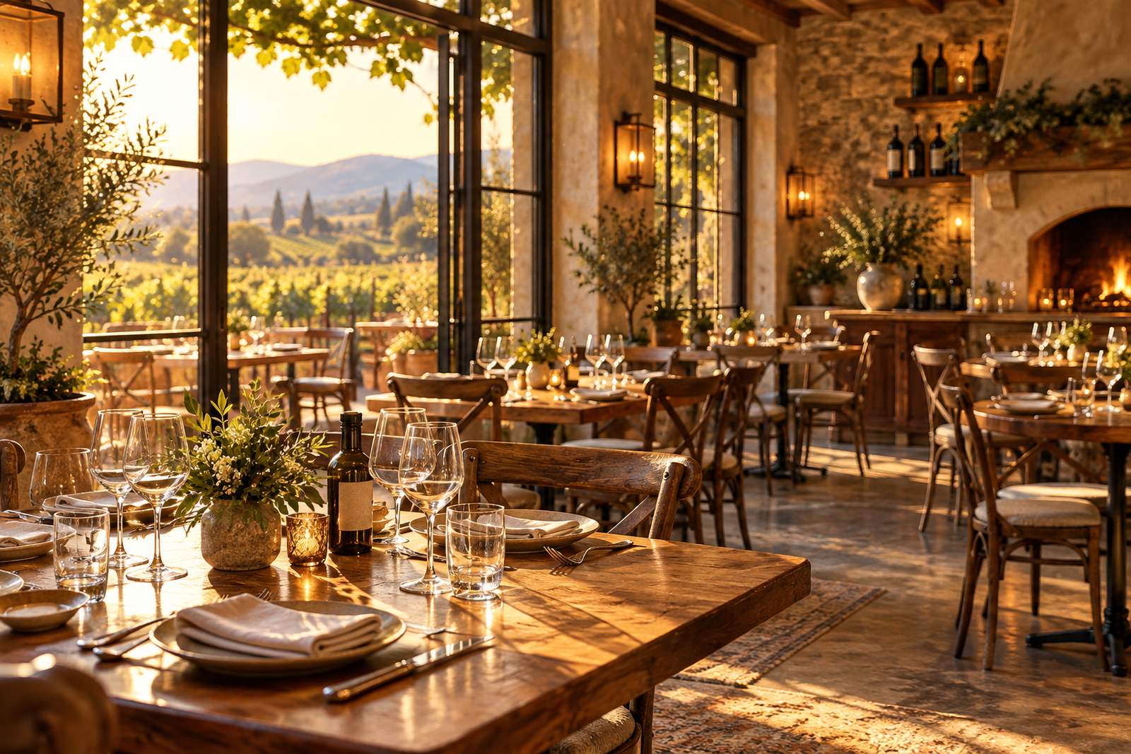LocaleTerroir: indoor tables set, empty room before service, Petaluma