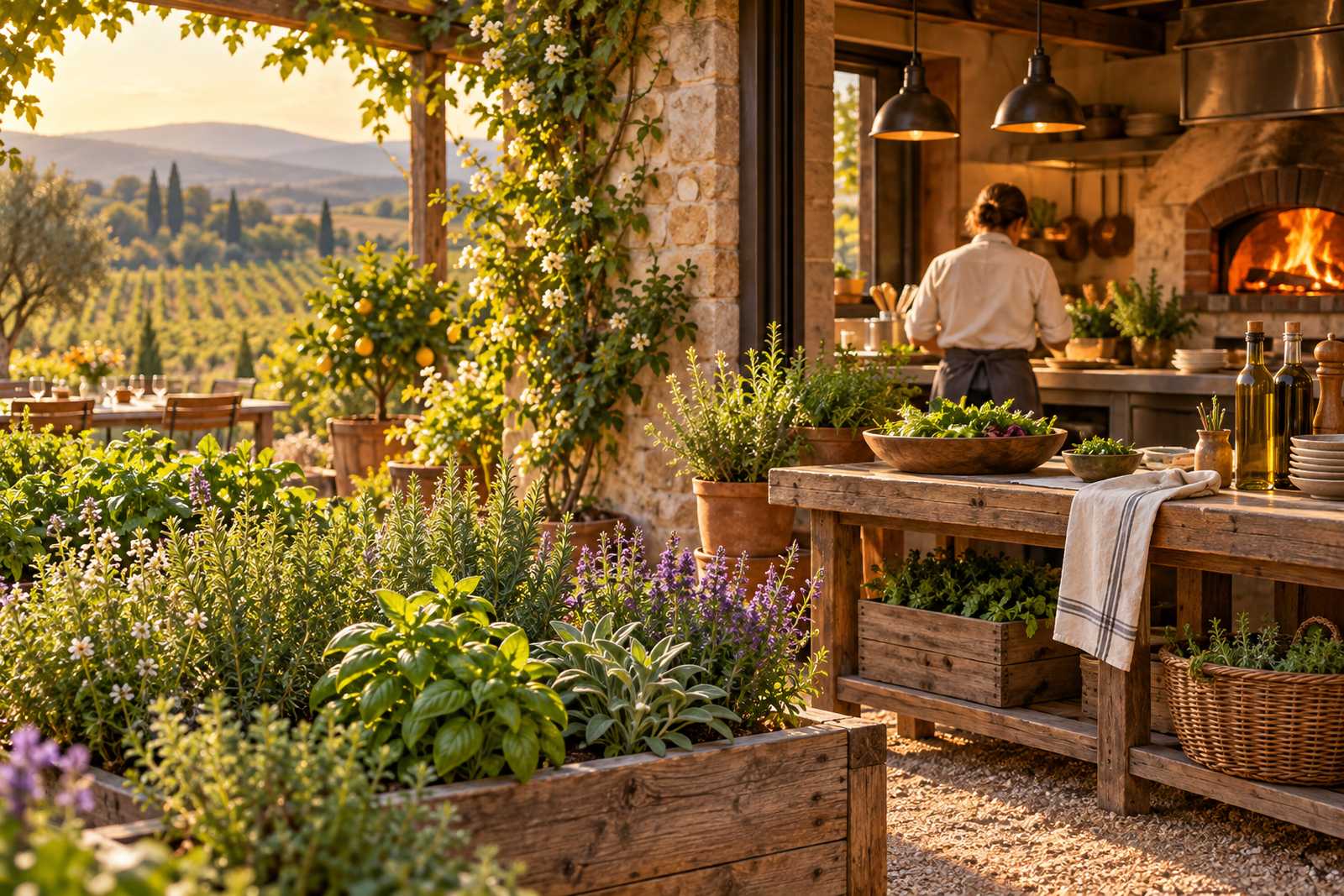 LocaleTerroir: herb garden beside a kitchen, Santa Rosa