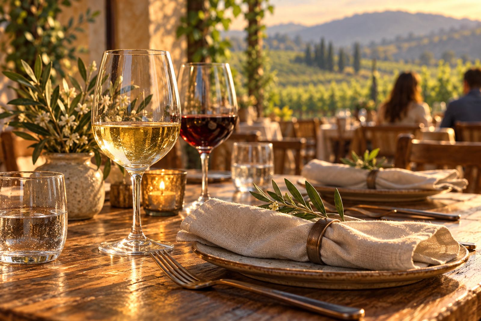 LocaleTerroir: linen napkins and glassware, Glen Ellen