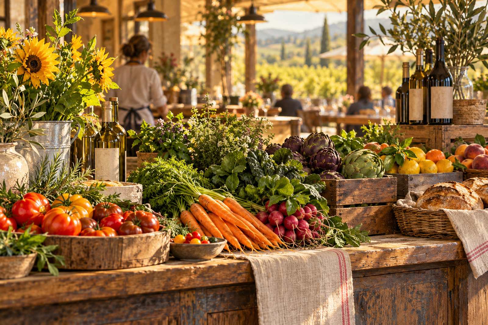 LocaleTerroir: farmers market produce on a counter, Petaluma