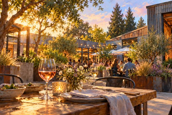 LocaleTerroir: outdoor table at The Barlow, Sebastopol, Sonoma County