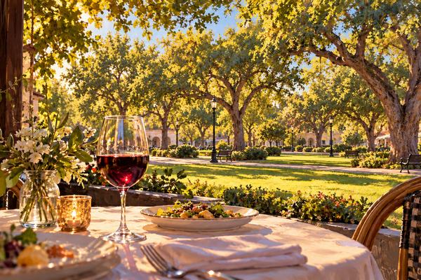 LocaleTerroir: view of the Plaza from a café table, Sonoma, Sonoma County