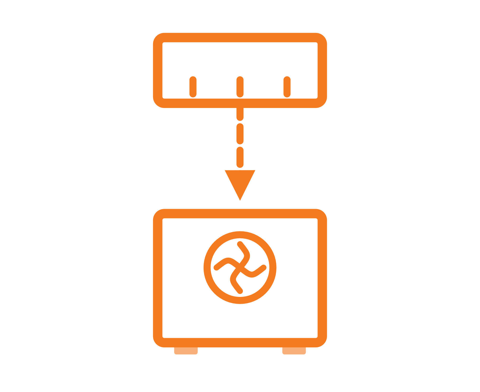 Short pipe run 3-5 metres