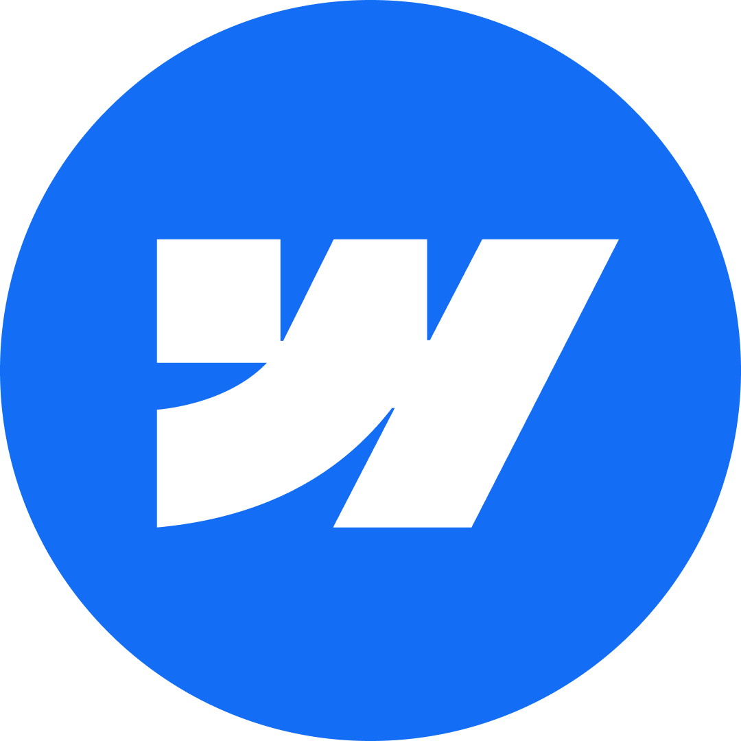 White stylized quotation mark symbol inside a blue circle.