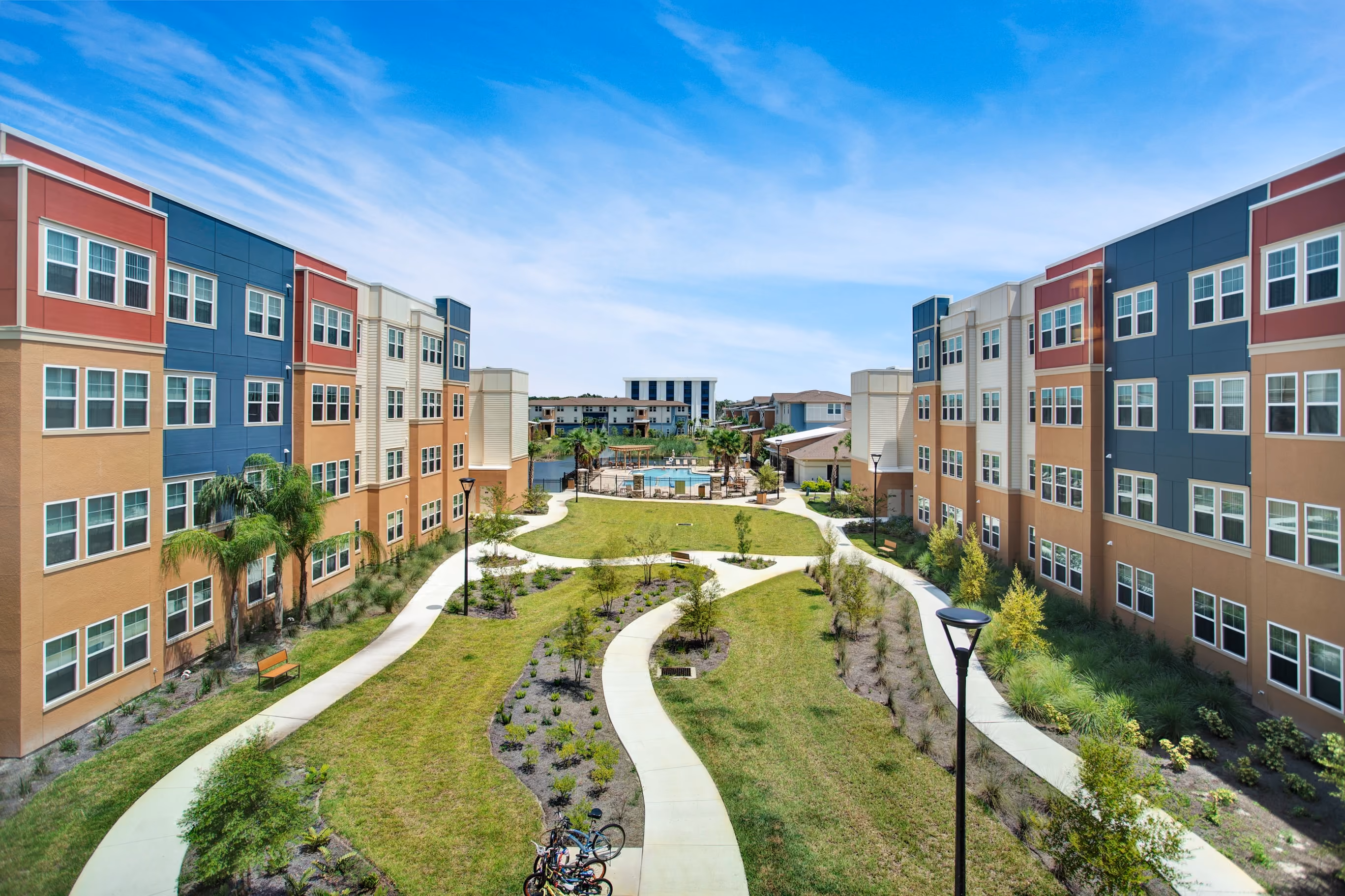 apartment buildings