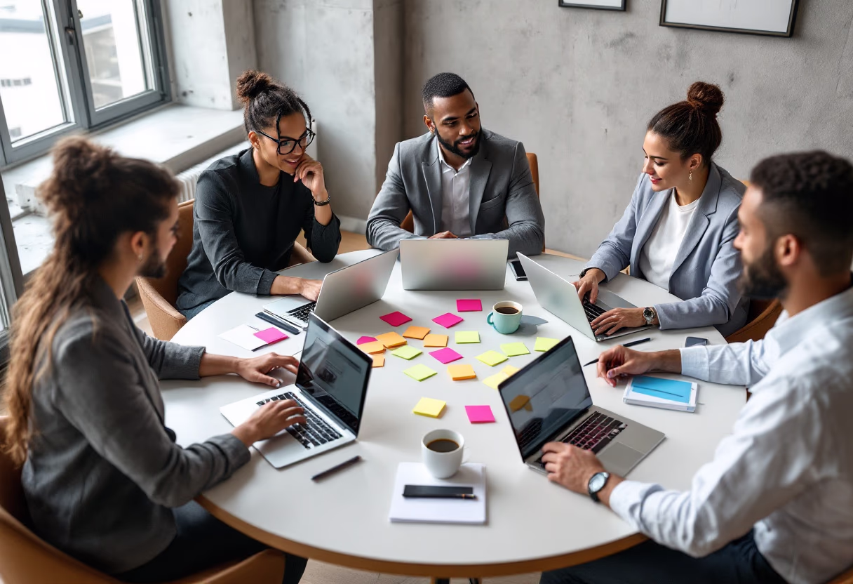 image of brainstorming session (for a productivity tools business)