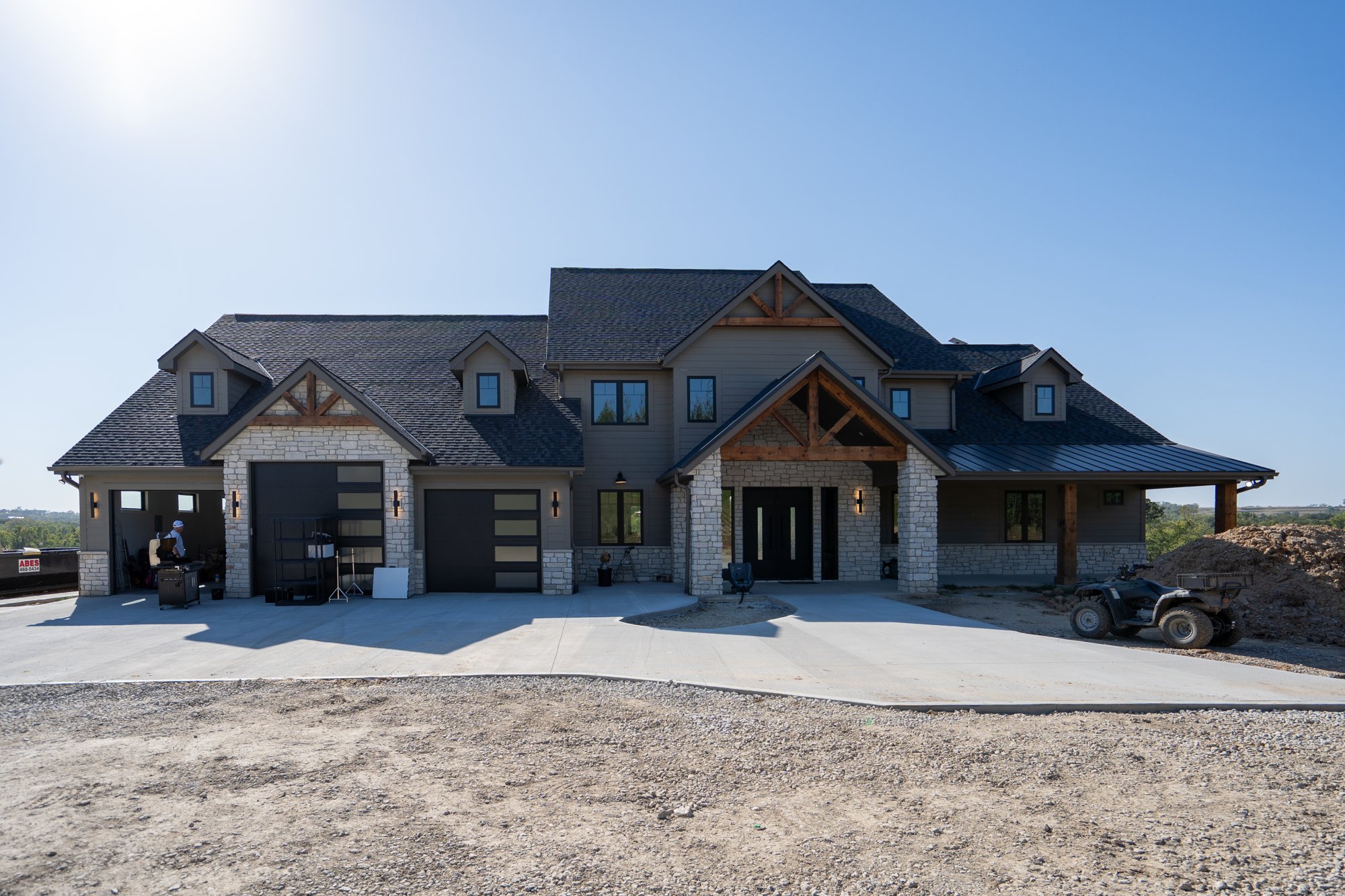 Finished custom lodge exterior