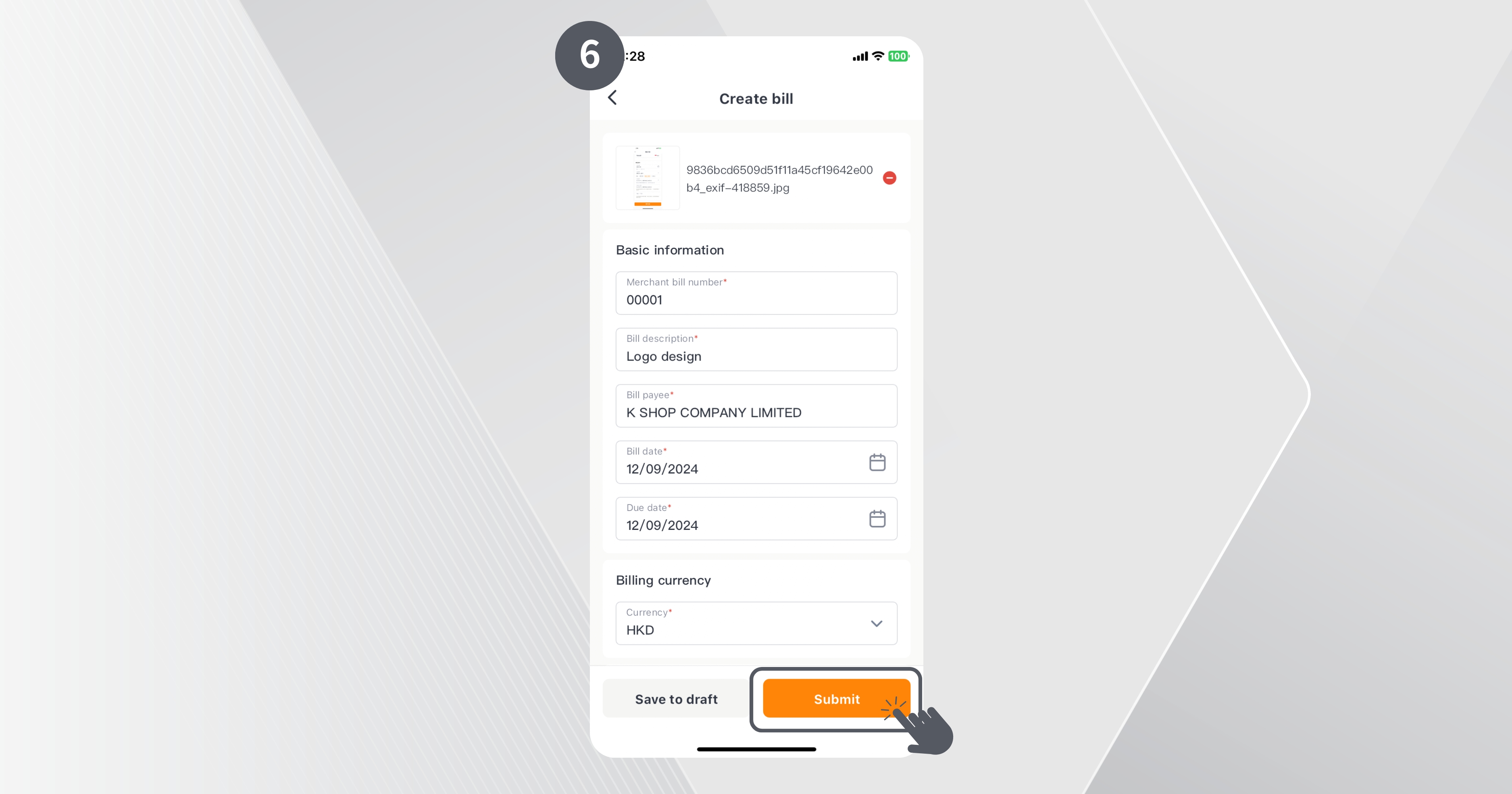 Step 6 of how to upload multiple bills at once (Batch upload)