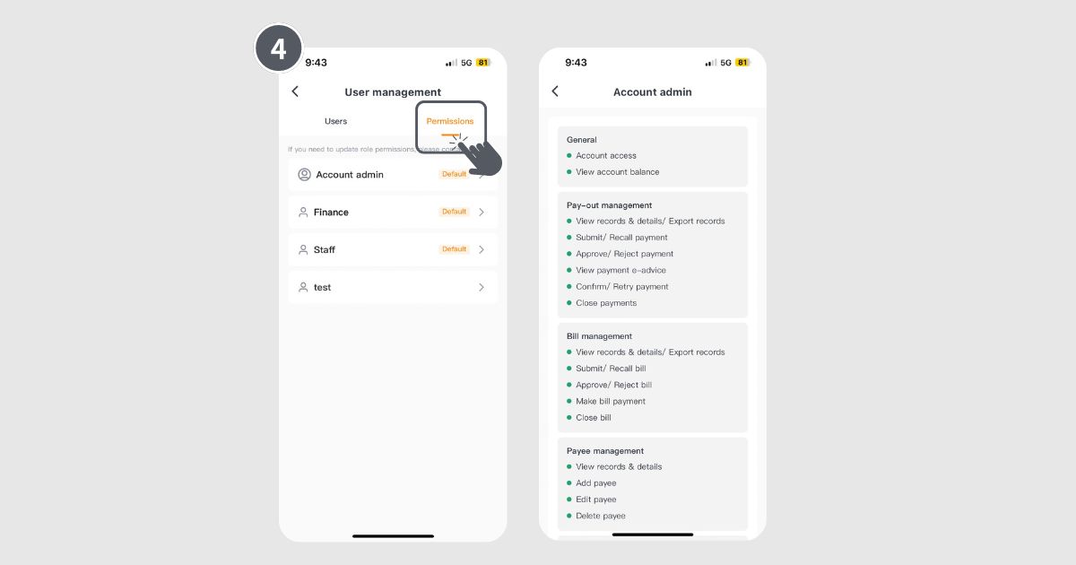 step 4 of how to manage user permissions