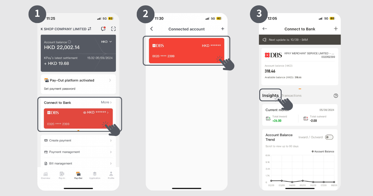 how to access insights for connected bank accounts