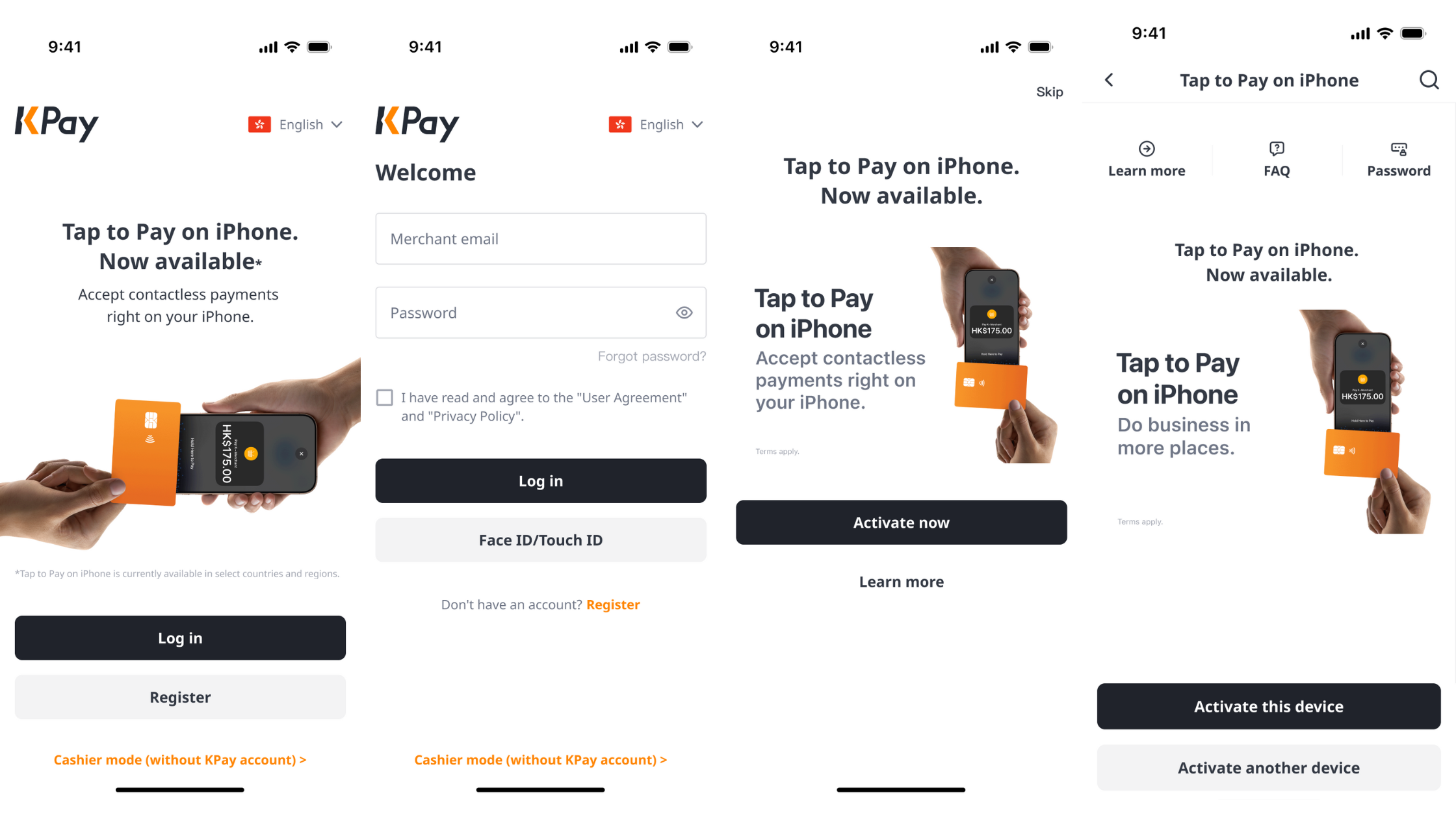 how to apply for Tap to Pay as an existing KPay merchant