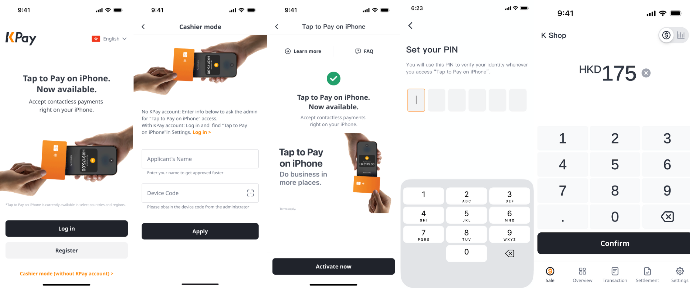 how to activate Cashier mode for Tap to Pay