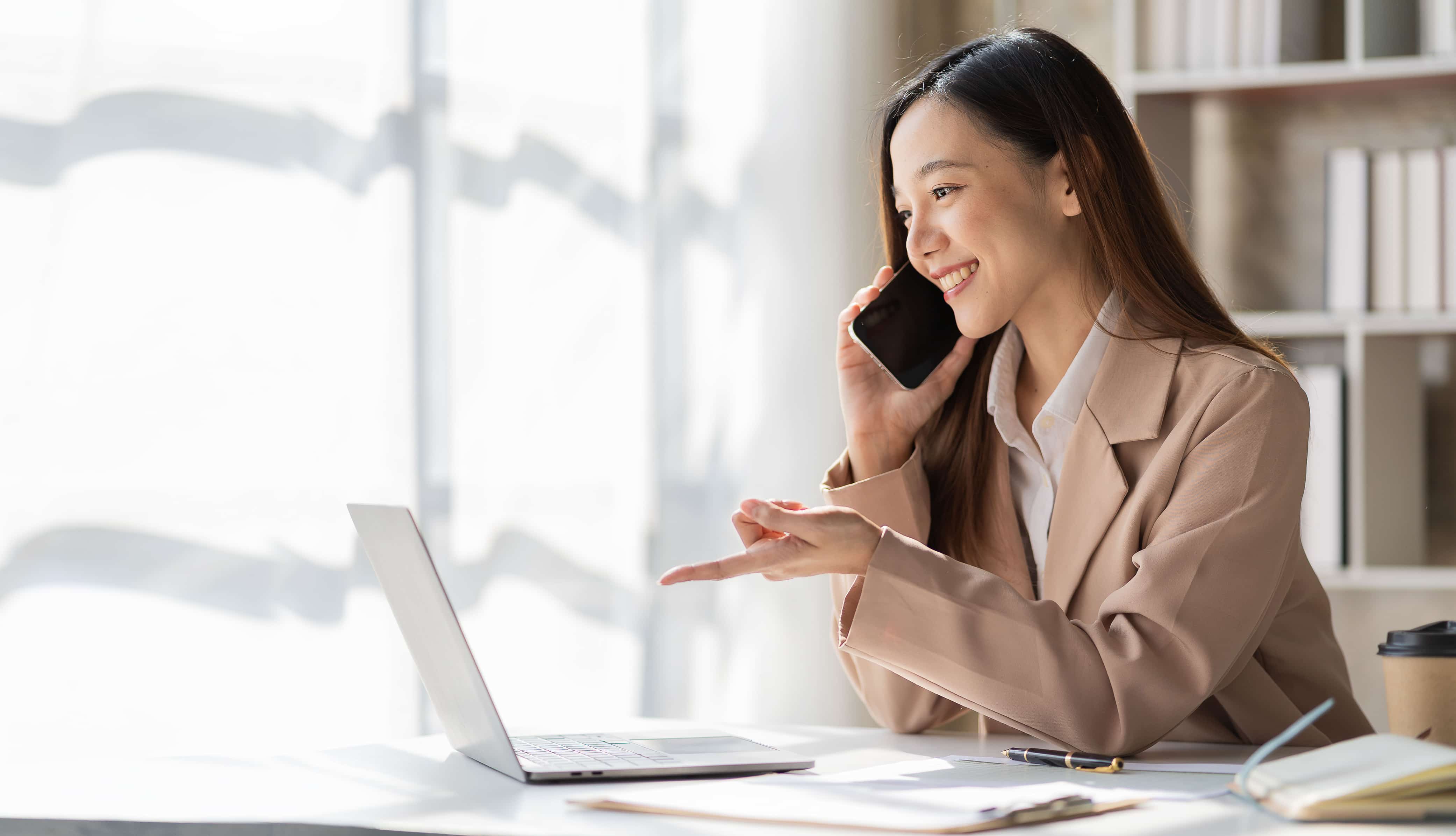 asian woman opening a business account