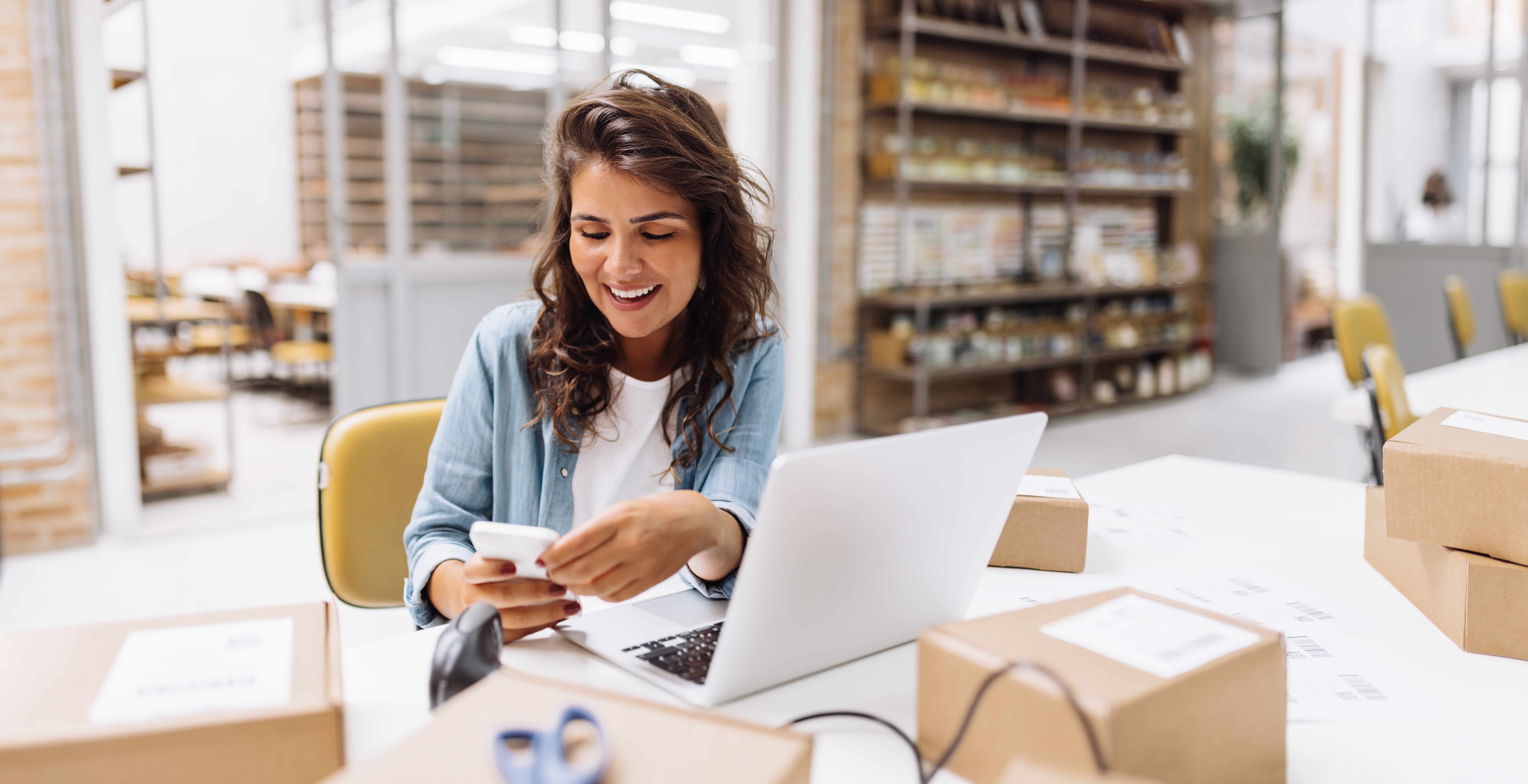 woman online business owner
