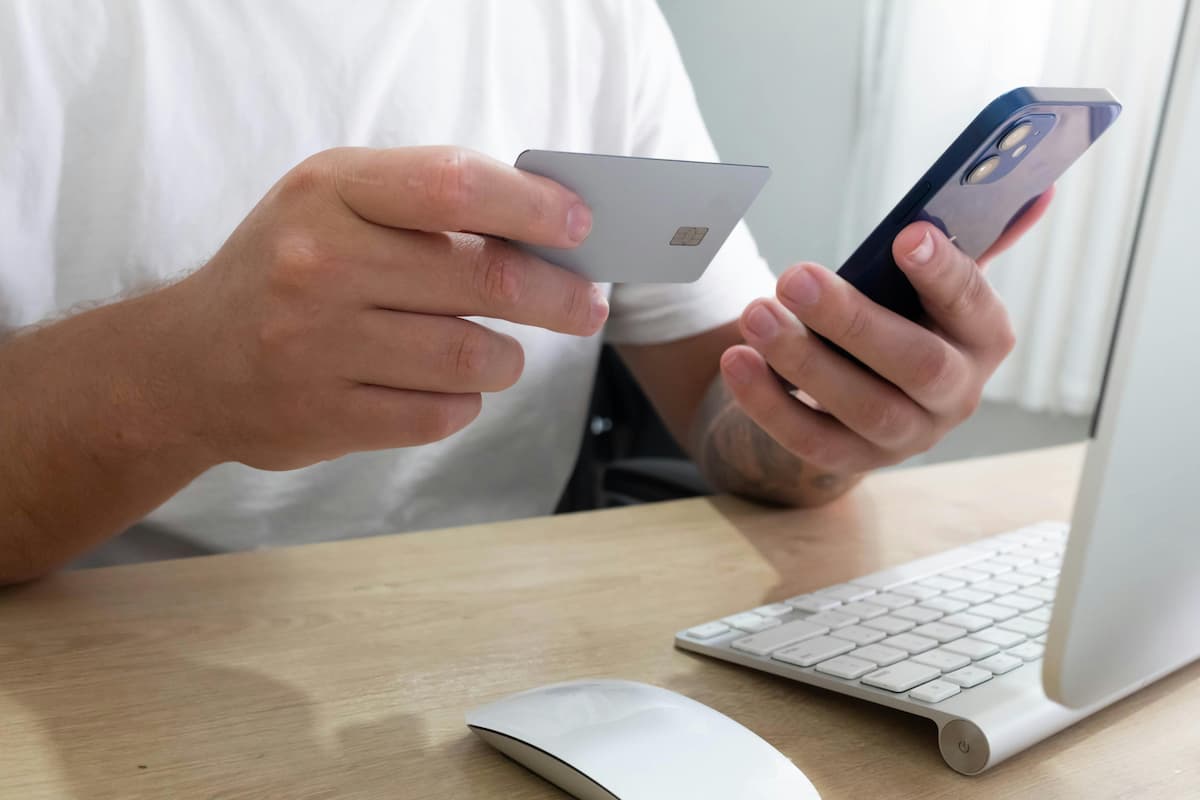 person paying online using kpay payment gateway with credit card