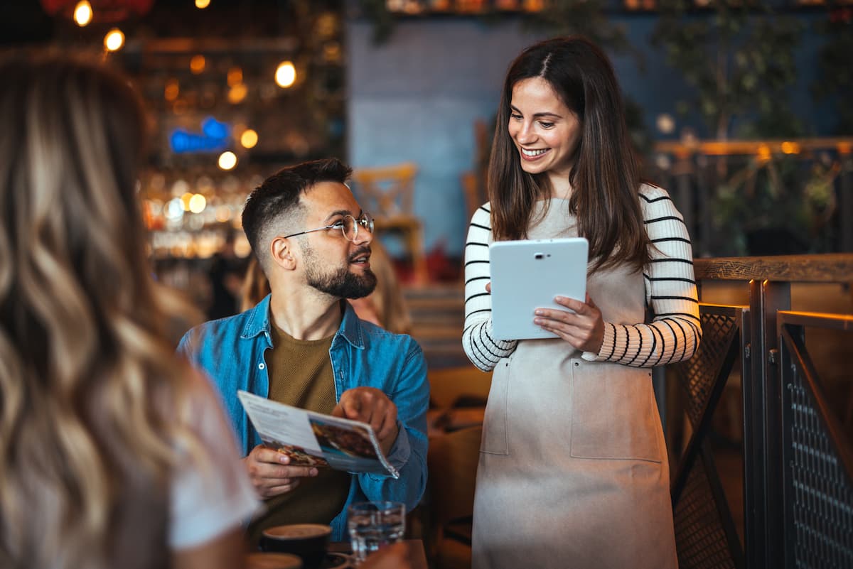 guest ordering at a restaurant