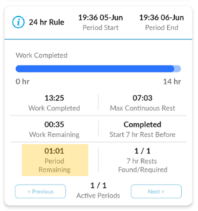 24-hour card for a driver working