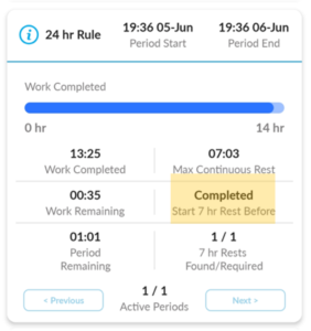 24-hour card for a driver working