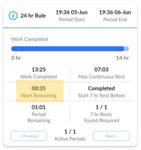 24-hour card for a driver working