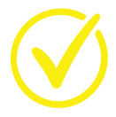 Yellow checkmark inside a yellow circle on a white background.