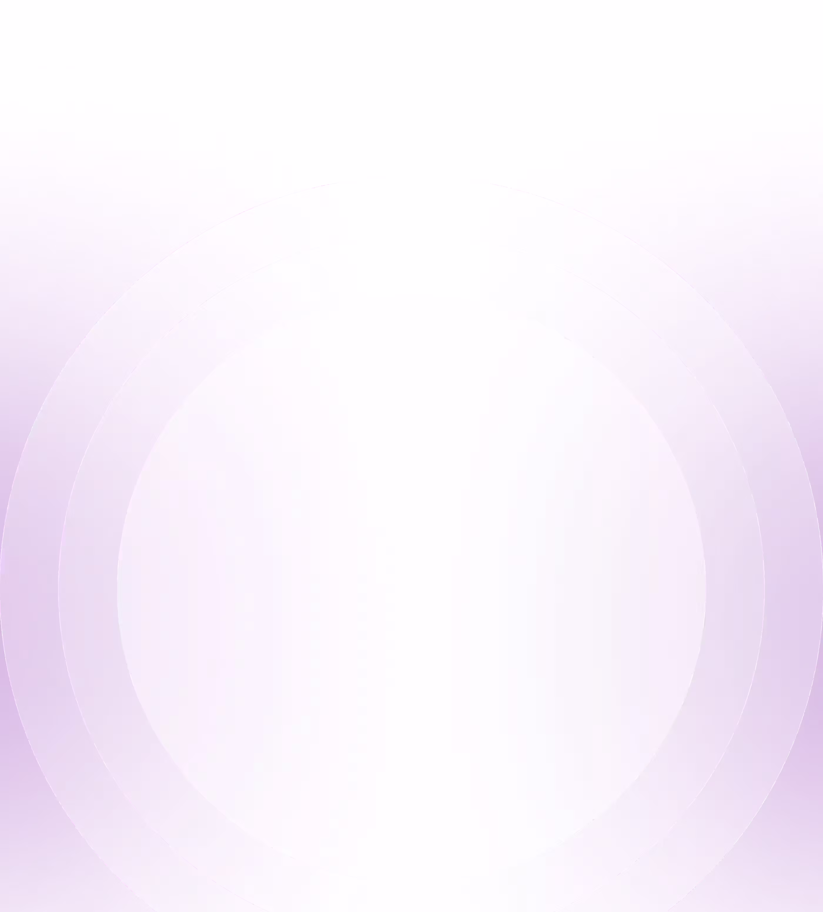 Erino_bg Bright white circular shape with soft purple gradient rings on a purple background.