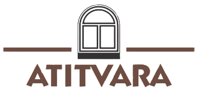 Atitvara logo featuring the brand name with a stylized window icon above it.