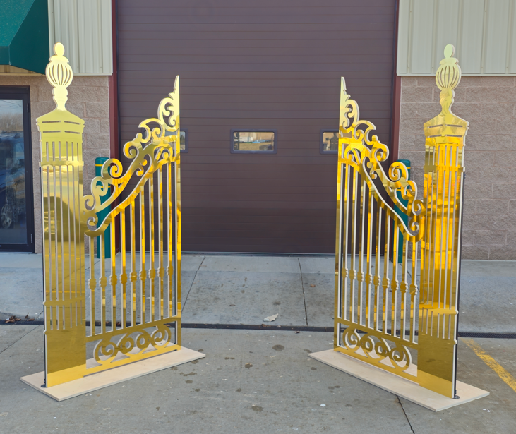 Ornate Gold Mirror Gates