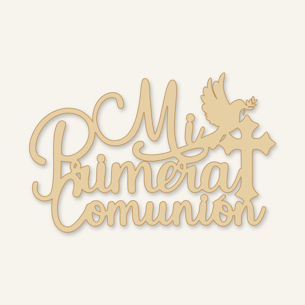 Mi Primera Comunion Wood Sign with Dove