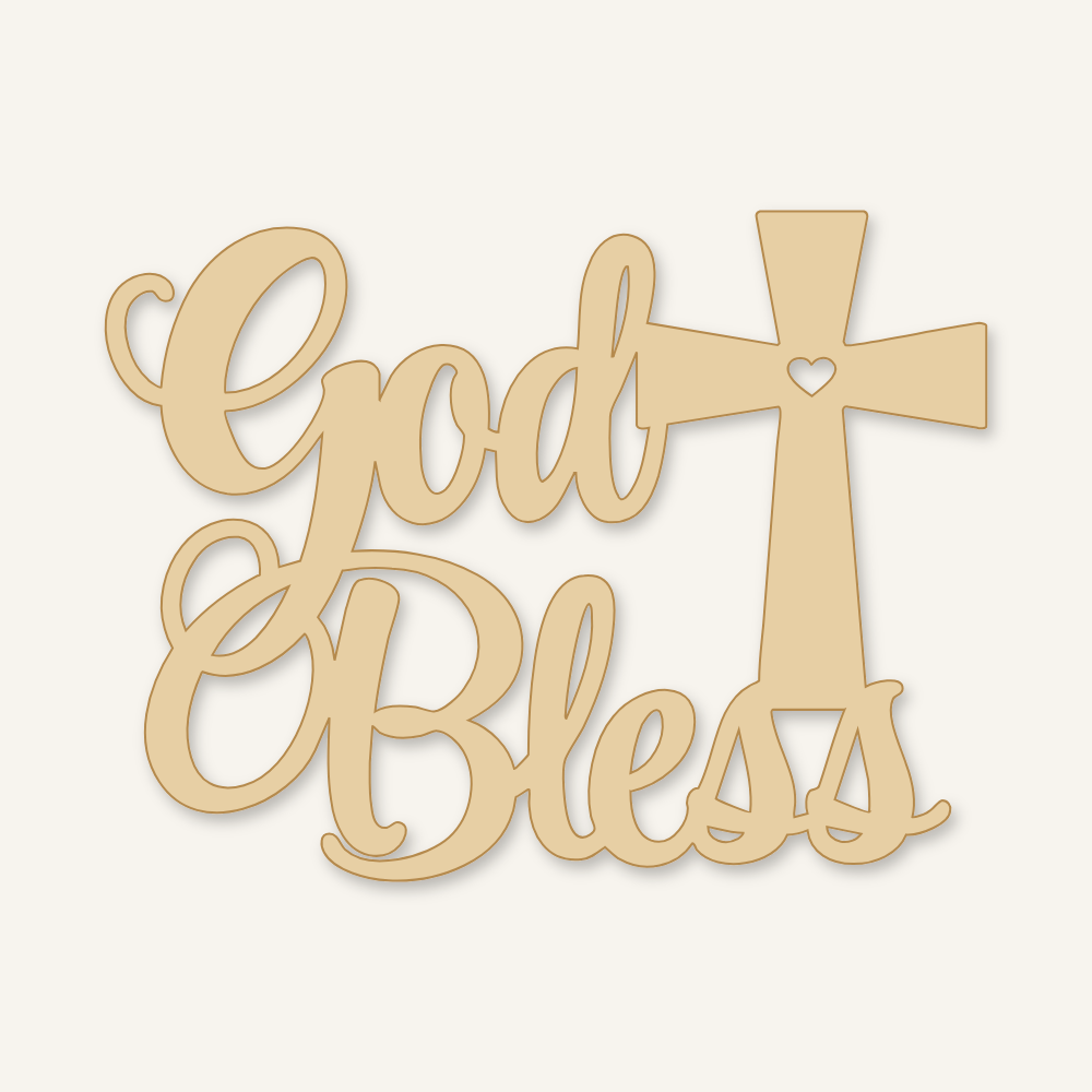God Bless Wood Sign
