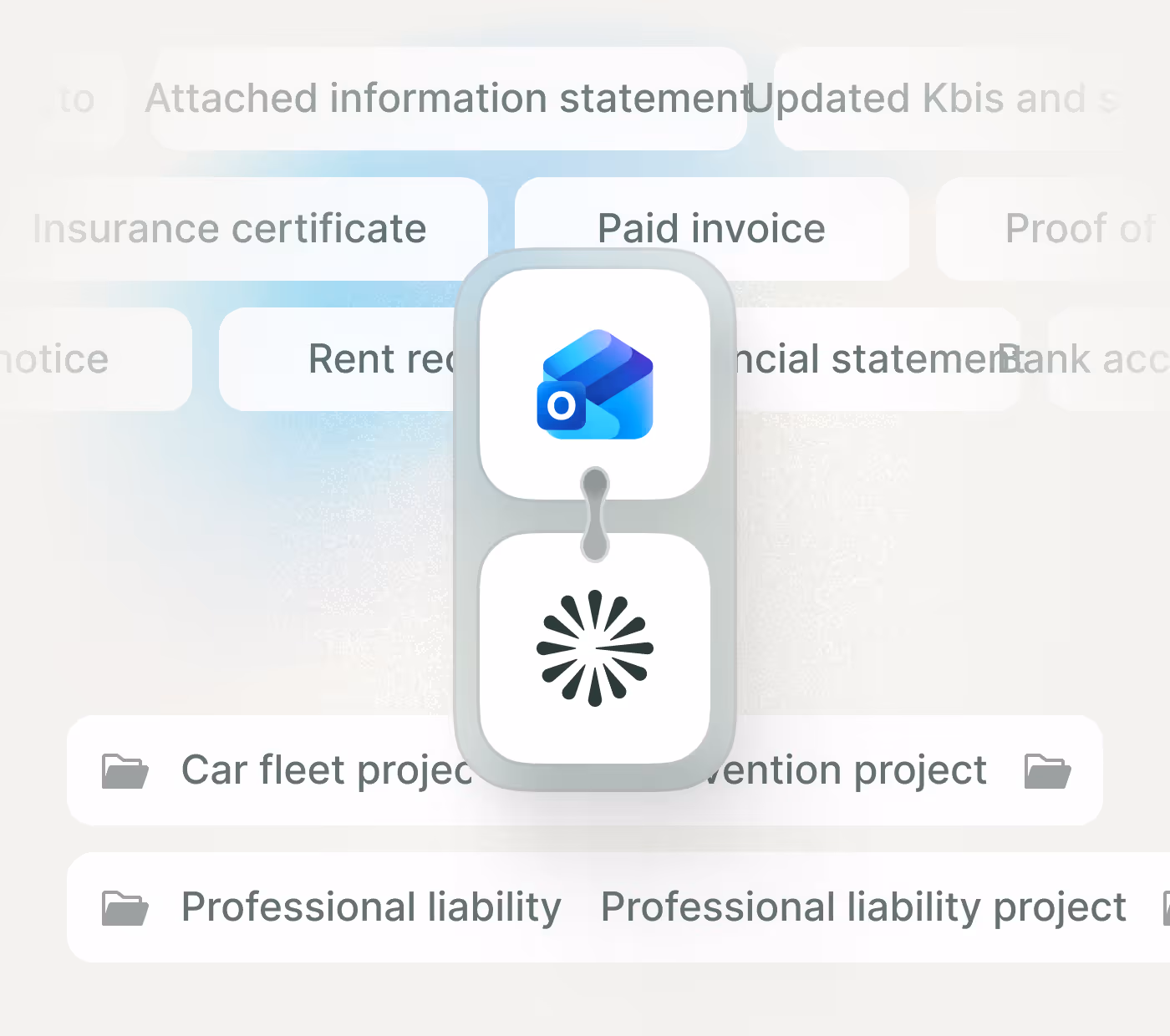 Illustration Synchronized emails