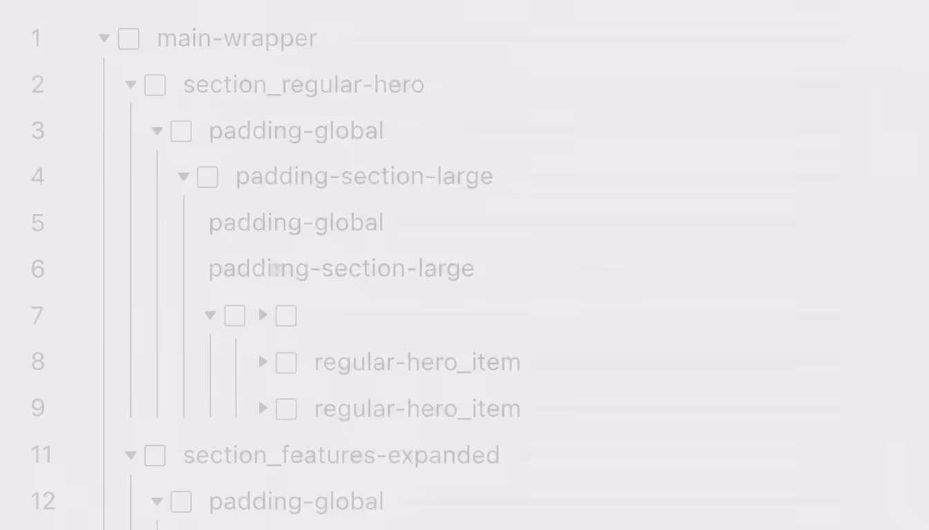 Pixel-perfect clean Webflow code structure
