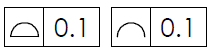 Image of both notations for: profile of a surface & profile of a line