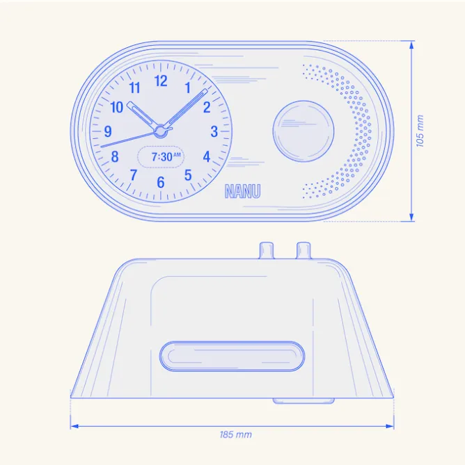 Nanu Arc Clock Concept Drawing | Kickstarter Design Project