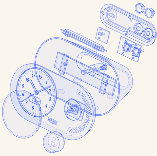 Nanu Arc Clock Concept Drawing | Kickstarter Design Project