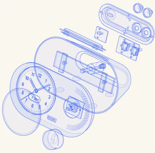 Nanu Arc Clock Concept Drawing | Kickstarter Design Project