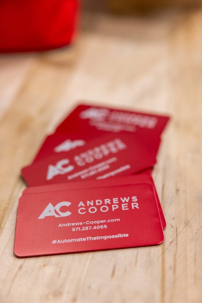 Image showing samples of AC engraved anodized aluminum cards