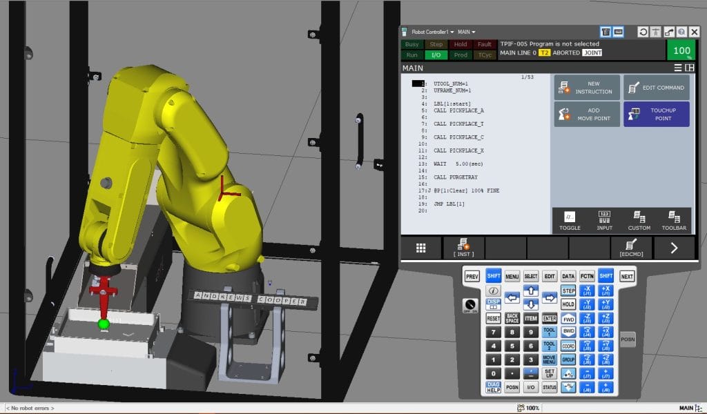 Image showing FANUC robot teach interface