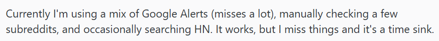 Reddit post asking how to monitor brand mentions on YouTube across titles, descriptions, comments and transcripts