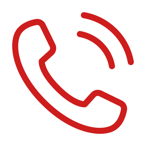Icona di una cornetta telefonica rossa con onde sonore che indicano una chiamata in arrivo.