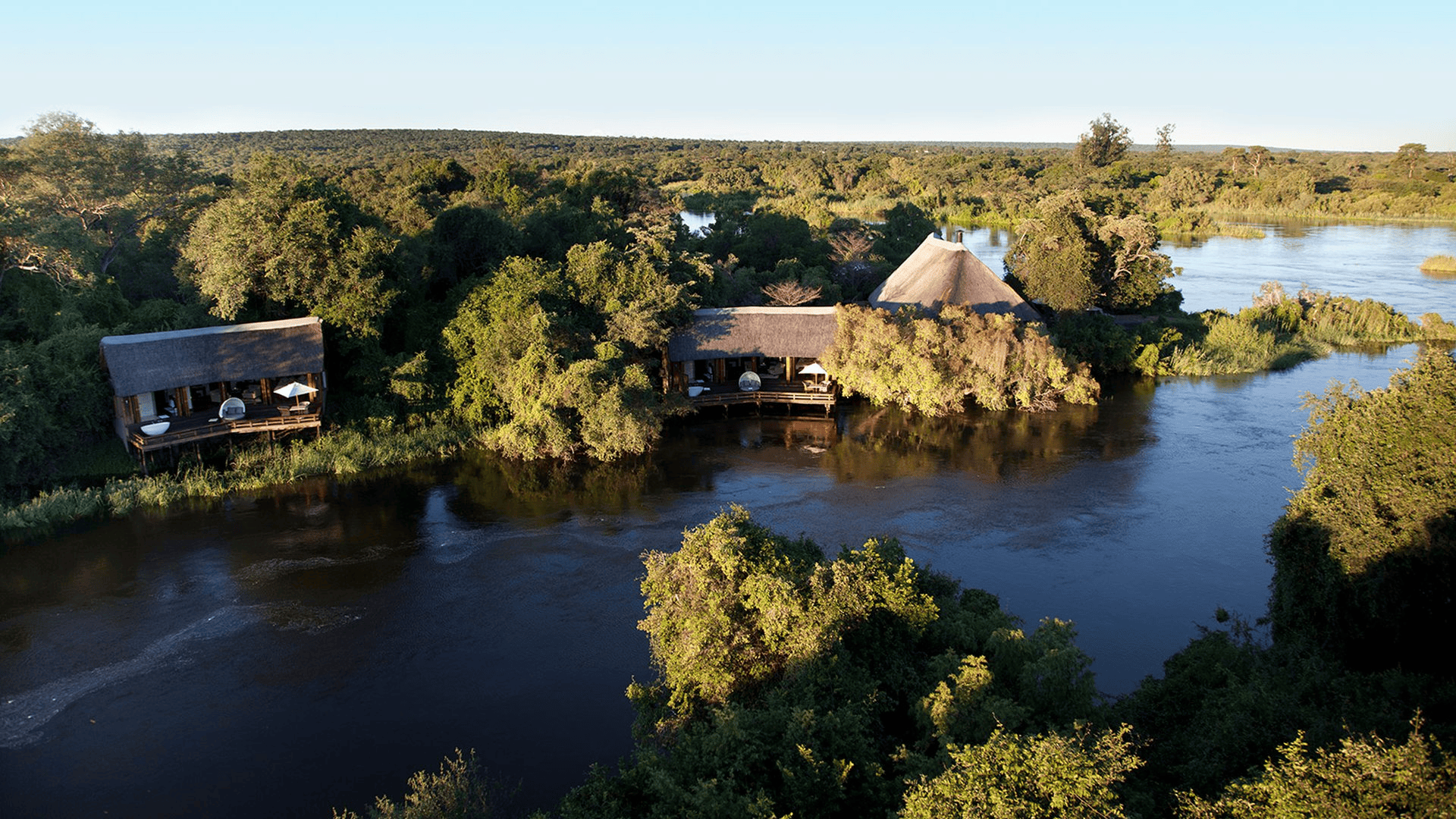 Lodge on the Zambezi River at Royal Chundu