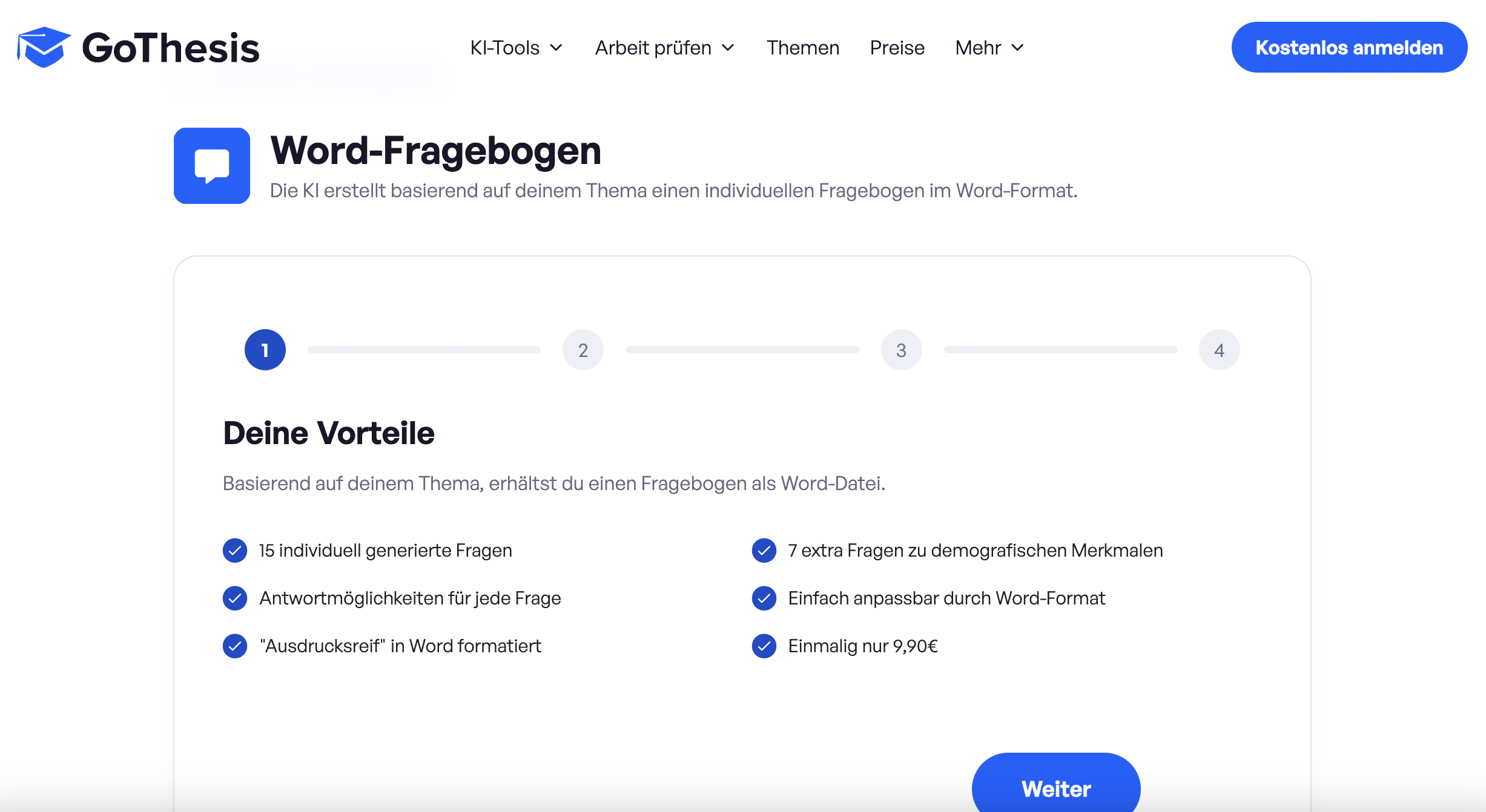 Der GoThesis Fragebogen-Generator