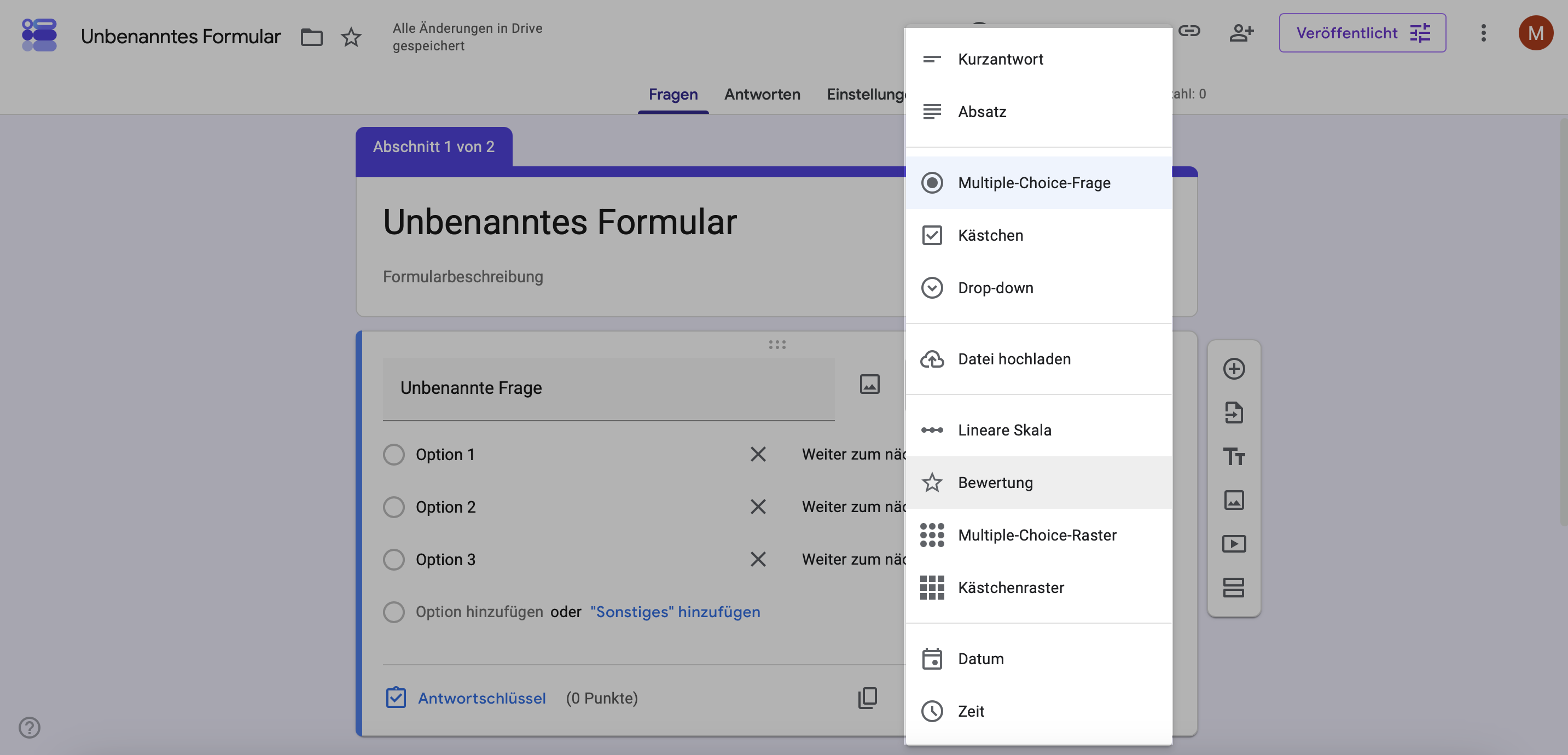 Fragetypen bei Google Forms: Das sind alle Fragetypen, die man auswählen kann