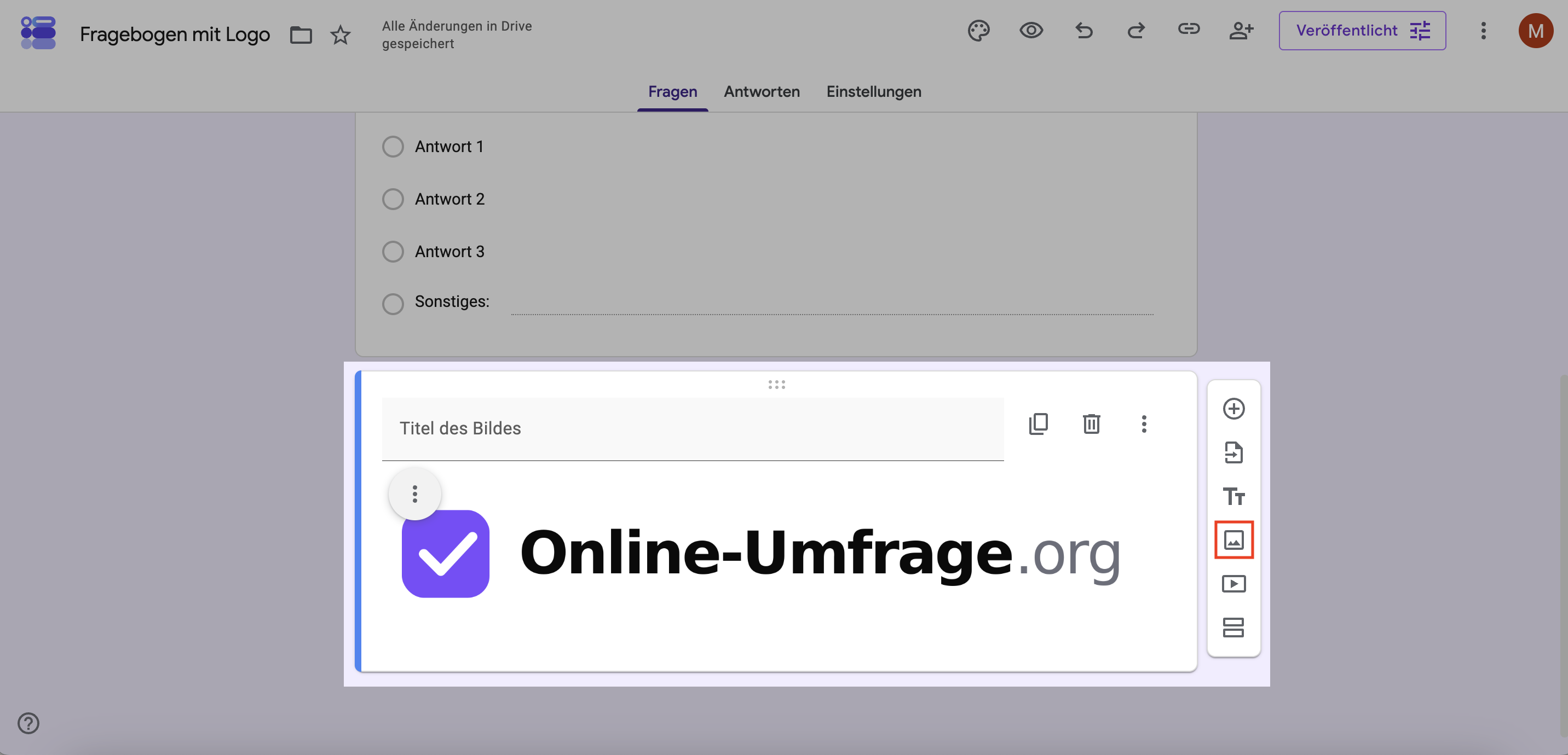 So lädst du as Logo direkt im Formular von Google hoch
