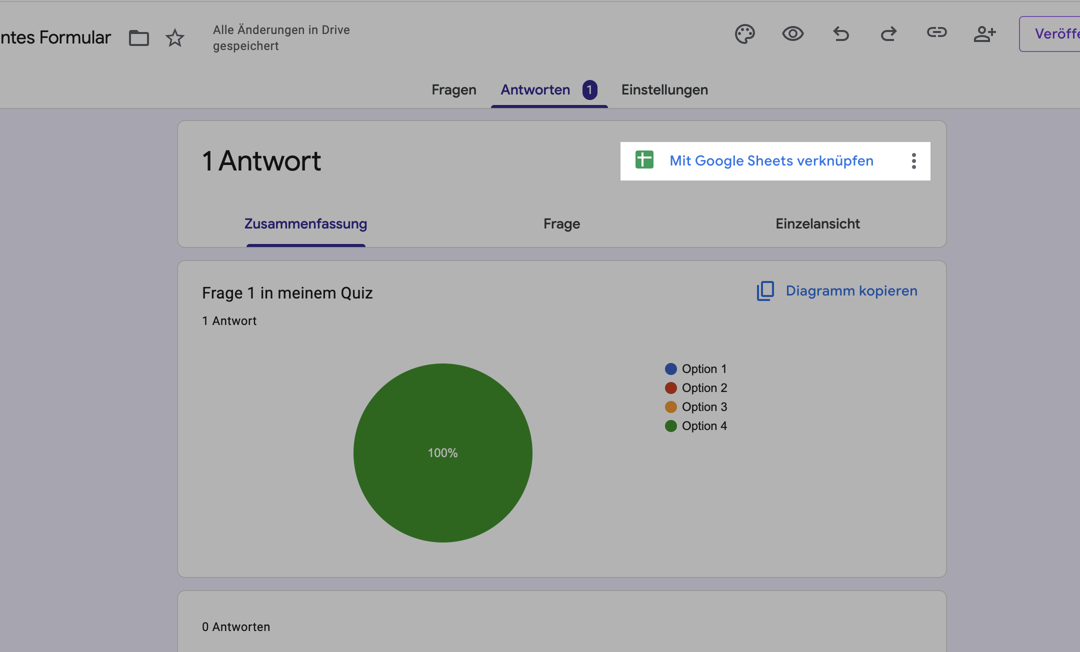 Google Forms Antworten automatisch in Google Sheets verknüpfen