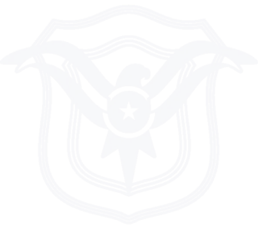 Blue emblem featuring a stylized eagle with outstretched wings inside a shield outline.