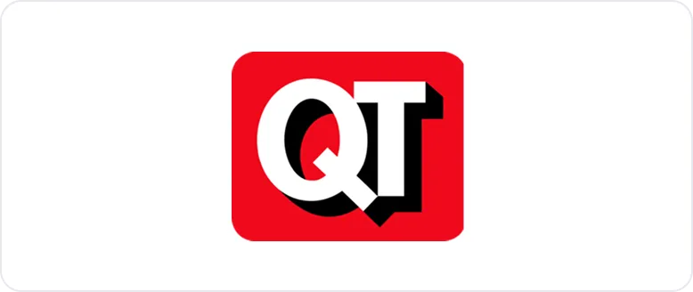 QT logo with white letters on a red rounded square background.