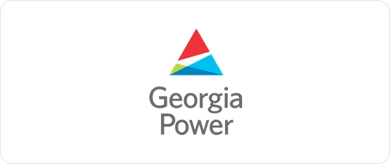 Georgia Power logo with a red, blue, and green triangular design above the company name.