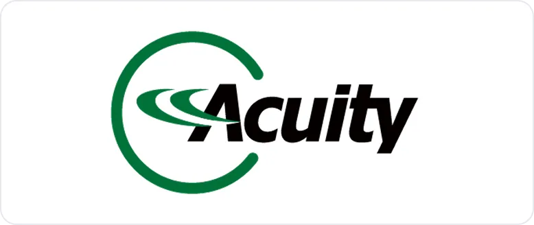 Acuity logo with a green partial circle and black text.