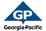 Georgia-Pacific logo featuring uppercase letters 'GP' inside a blue triangle above the words 'Georgia-Pacific'.